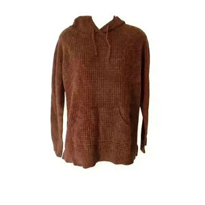Sonoma Women's M Brown Color Hooded Pullover Long Sleeve Cozy Knit Sweater